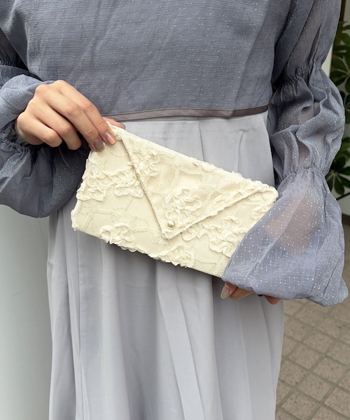 Lattice（Lattice）の「【オケージョン】レース袱紗（ショルダーバッグ・レディース・ブラック/グレー/アイボリー・FREE）」の2枚目の写真