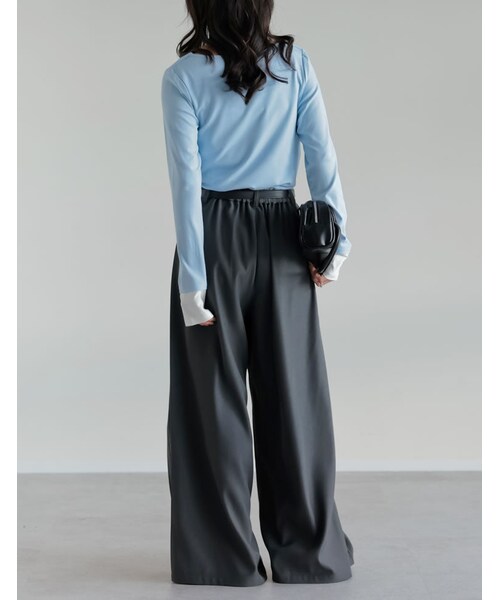 Re:EDIT(リエディ)の「レイヤード風ドレープトップス - トップス通販 | 人気レディースファッション - Re:EDIT(リエディ)(その他・レディース・ブラック/杢グレー/ブラウン/ライトブルー/レッド・M/L)」の19枚目の写真