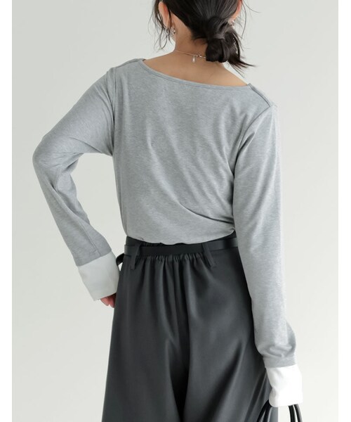 Re:EDIT(リエディ)の「レイヤード風ドレープトップス - トップス通販 | 人気レディースファッション - Re:EDIT(リエディ)(その他・レディース・ブラック/杢グレー/ブラウン/ライトブルー/レッド・M/L)」の21枚目の写真