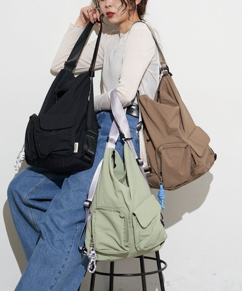 CIAOPANIC TYPY（チャオパニックティピー）の「【KAIRI企画】ミニショルダー付きマルチBAG（バックパック/リュック・レディース・ベージュ/ブラック/カーキ・ONE）」の3枚目の写真