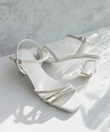 RANDA | クリアヒールビジューストラップサンダル