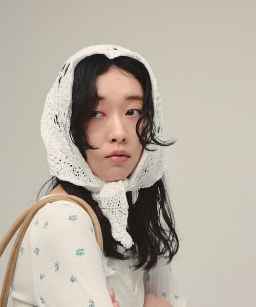 JEANASIS（ジーナシス）の「Crochet Babushka（その他・オフホワイト(05)/ブラック(09)・FREE）」の6枚目の写真