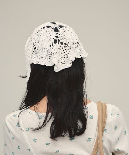 JEANASIS（ジーナシス）の「Crochet Babushka（その他・オフホワイト(05)/ブラック(09)・FREE）」の7枚目の写真