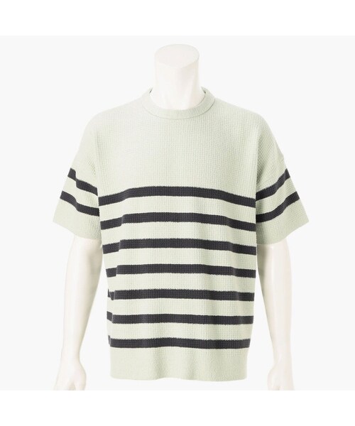 BRIEFING（ブリーフィング）の「LW THERMAL STRIPE KNIT T-SHIRT（その他・NAVY/CHARCOAL/SAGE GREEN・S/M/L）」の2枚目の写真