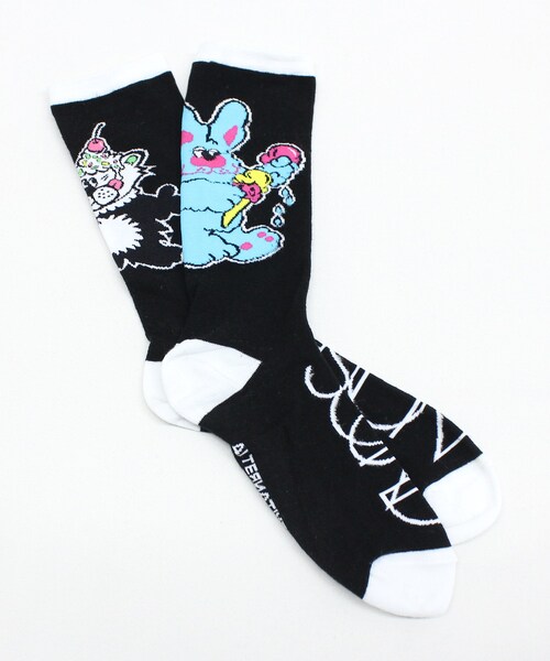 RNA（アールエヌエー）の「E5259 アイスキャラソックス（その他・レディース・ホワイト/ブラック/パープル）」の2枚目の写真