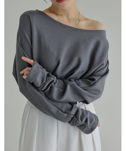 Re:EDIT(リエディ)の「マシュマロポンチマルチウェイトップス - トップス通販 | 人気レディースファッション - Re:EDIT(リエディ)(その他・レディース・ブラック/オフホワイト/杢グレー・M/L)」の5枚目の写真