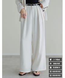 Re:EDIT | ジョーゼットダブルタックワイドパンツ - パンツ通販 | 人気レディースファッション - Re:EDIT(リエディ)
