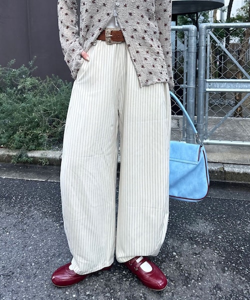 CIAOPANIC（チャオパニック）の「ワイドバルーンスラックス（スラックス・レディース・ブラック/アイボリー/ライトグレー/グレー/ネイビー・M/S）」の2枚目の写真