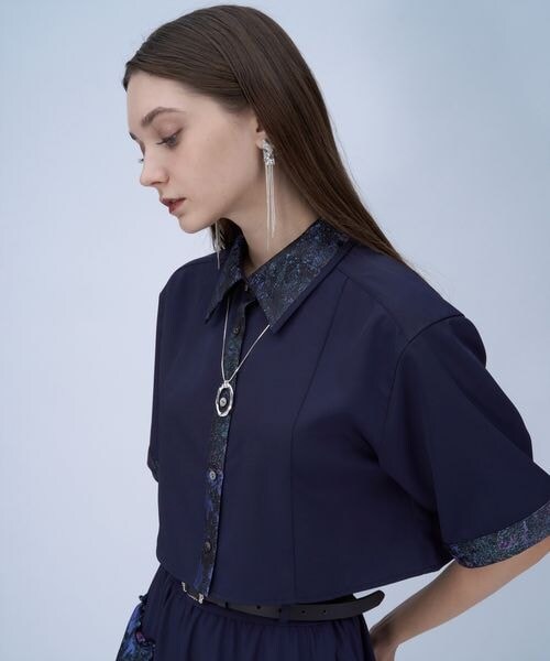 HARE（ハレ）の「ラメアートジャガードショートシャツ（トップス・グレー12/ピンク28/グリーン78/ネイビー88・FREE）」の20枚目の写真