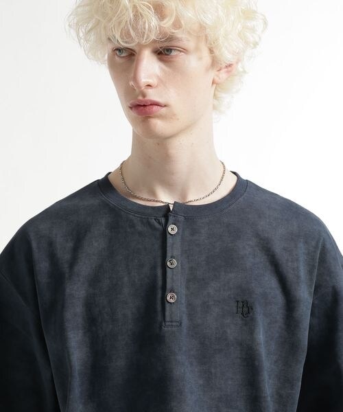 HARE（ハレ）の「ピグメントロゴヘンリーカット（トップス・ブラック09/グレー11/ブルー85・S/M）」の15枚目の写真