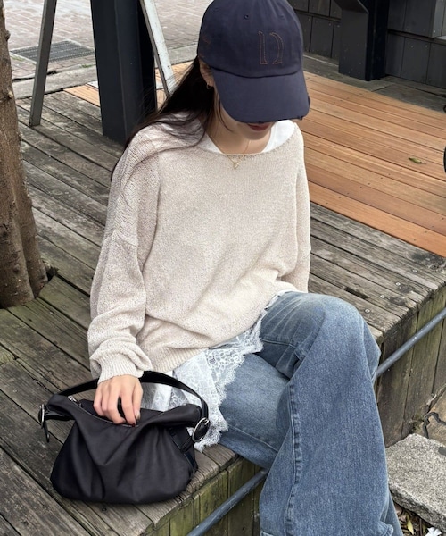 COLONY 2139（コロニートゥーワンスリーナイン）の「【PIKO企画】2wayルーズメッシュニットプルオーバー（ニット/セーター・レディース・チャコールグレー/グレージュ/サックスブルー/ブラック・F）」の3枚目の写真