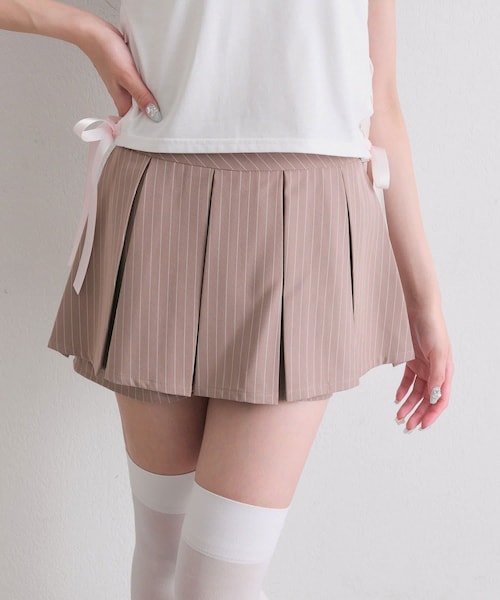 OLIVE des OLIVE(オリーブデオリーブ)の「ボックスプリーツスカパン(スカート・レディース・グレー/ブラック/ベージュ・FREE)」の3枚目の写真