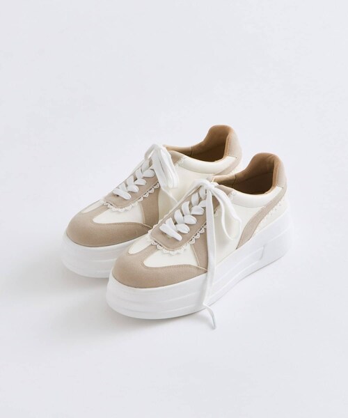 OLIVE des OLIVE（オリーブデオリーブ）の「ピコレース厚底スニーカー（その他シューズ・レディース・オフホワイト/ベージュ/ブラック・L/M/S）」の3枚目の写真