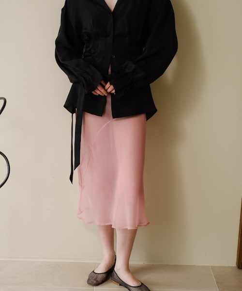 SHENERY（シーナリー）の「オーガンジーキャミワンピース（ワンピース・レディース・グレー/ピンク・F）」の2枚目の写真