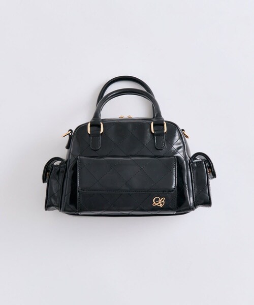 OLIVE des OLIVE(オリーブデオリーブ)の「マルチポケットステッチボストンバッグ(ショルダーバッグ・レディース・オフホワイト/ピンク/ブラック/ミント・FREE)」の2枚目の写真