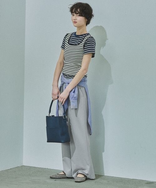 LAKOLE（ラコレ）の「14ゲージ総針スクエアタンク（その他・ボーダー(10)/オフ(11)/ブラック(19)/ミント(72)・F）」の7枚目の写真