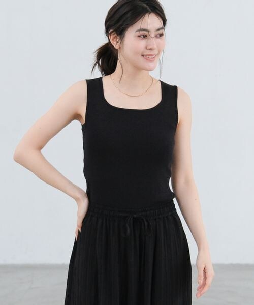 LAKOLE（ラコレ）の「14ゲージ総針スクエアタンク（その他・ボーダー(10)/オフ(11)/ブラック(19)/ミント(72)・F）」の18枚目の写真