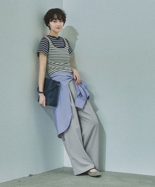 LAKOLE（ラコレ）の「14ゲージ総針スクエアタンク（その他・ボーダー(10)/オフ(11)/ブラック(19)/ミント(72)・F）」の6枚目の写真