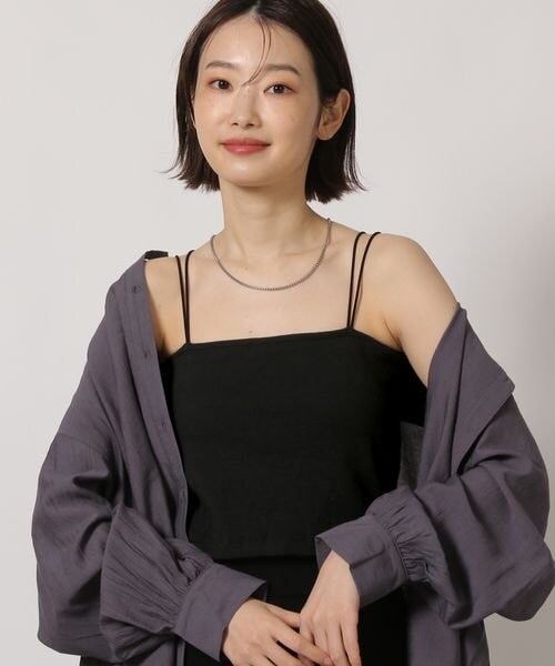 LAKOLE(ラコレ)の「クロップドカップ付きキャミ(その他・オフホワイト(11)/杢グレー(15)/ブラック(19)/ブラウン(50)・M/L)」の17枚目の写真