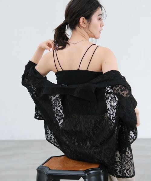 LAKOLE(ラコレ)の「クロップドカップ付きキャミ(その他・オフホワイト(11)/杢グレー(15)/ブラック(19)/ブラウン(50)・M/L)」の11枚目の写真