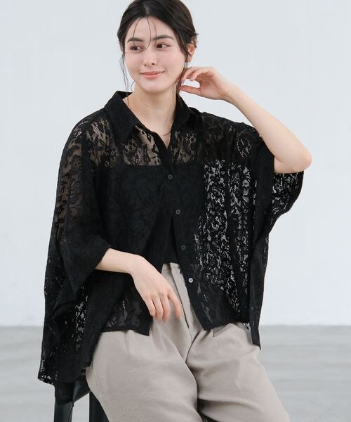 LAKOLE(ラコレ)の「クロップドカップ付きキャミ(その他・オフホワイト(11)/杢グレー(15)/ブラック(19)/ブラウン(50)・M/L)」の8枚目の写真