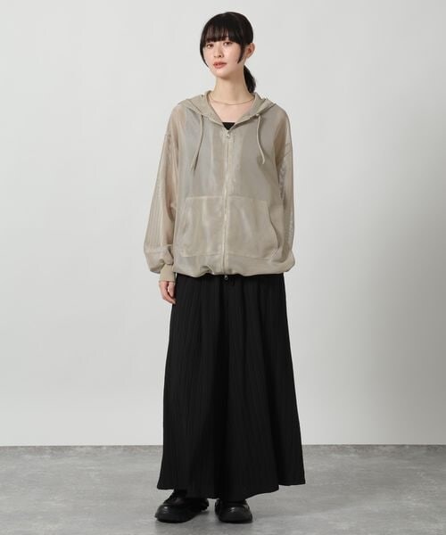 LAKOLE（ラコレ）の「メッシュZIPパーカー（その他・グレージュ(14)/ブラック(19)/アイボリー(52)・M(ショート)/L(ロング)）」の16枚目の写真