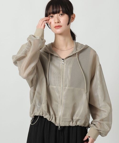 LAKOLE（ラコレ）の「メッシュZIPパーカー（その他・グレージュ(14)/ブラック(19)/アイボリー(52)・M(ショート)/L(ロング)）」の13枚目の写真