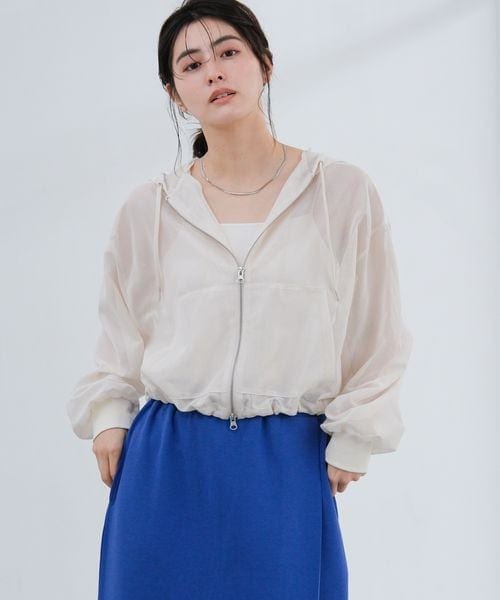 LAKOLE（ラコレ）の「メッシュZIPパーカー（その他・グレージュ(14)/ブラック(19)/アイボリー(52)・M(ショート)/L(ロング)）」の7枚目の写真