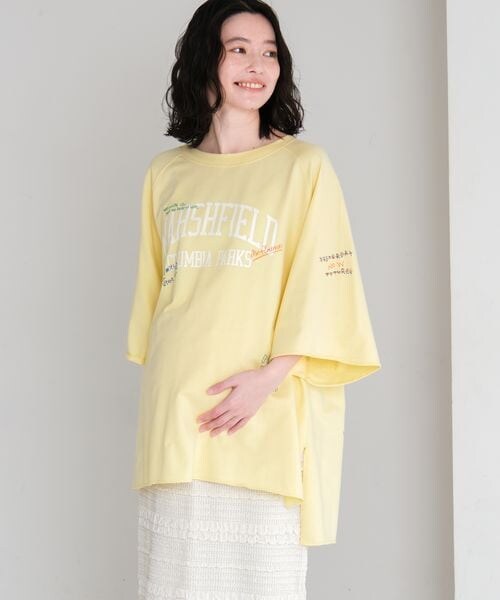 LEPSIM（レプシィム）の「マタニティ／アソートプリントミニ裏毛プルオーバー（その他・レディース・オフホワイト×フォト05/グレー×ロゴ19/イエロー×モチーフ60・FREE SIZE）」の18枚目の写真