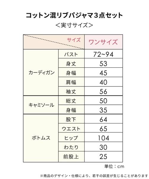 PEACH JOHN(ピーチジョン)の「コットン混リブパジャマ3点セット(その他・レディース・イエロー(01)/グレー(02)・ワンサイズ)」の4枚目の写真