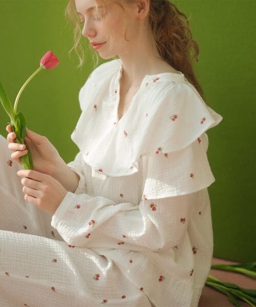 PEACH JOHN(ピーチジョン)の「コットンダブルガーゼパジャマ(その他・レディース・イエロー(01)/ホワイト(02)・ワンサイズ)」の17枚目の写真