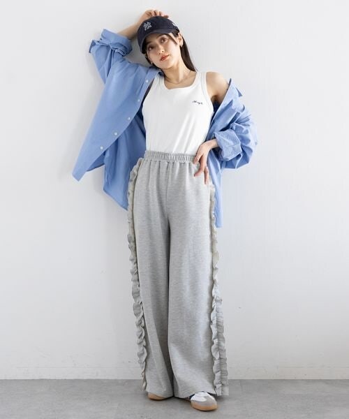 RAGEBLUE（レイジブルー）の「ワンポイント刺繍リブタンクトップ（その他・ホワイト03/ボーダー18・FREE）」の3枚目の写真