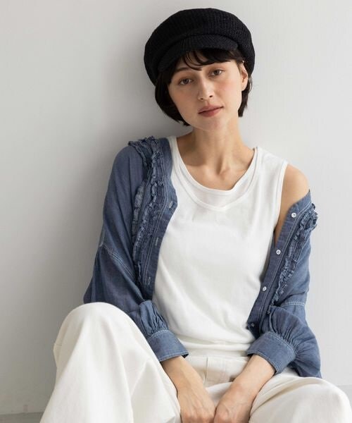 studio CLIP（スタディオクリップ）の「《先行予約/natural by clip》コットンレイヤードタンクSET（その他・オフホワイト11/スモーク16/ブラック19/サックス85・F）」の4枚目の写真