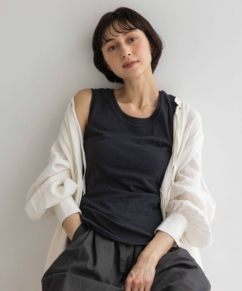 studio CLIP（スタディオクリップ）の「《先行予約/natural by clip》コットンレイヤードタンクSET（その他・オフホワイト11/スモーク16/ブラック19/サックス85・F）」の19枚目の写真