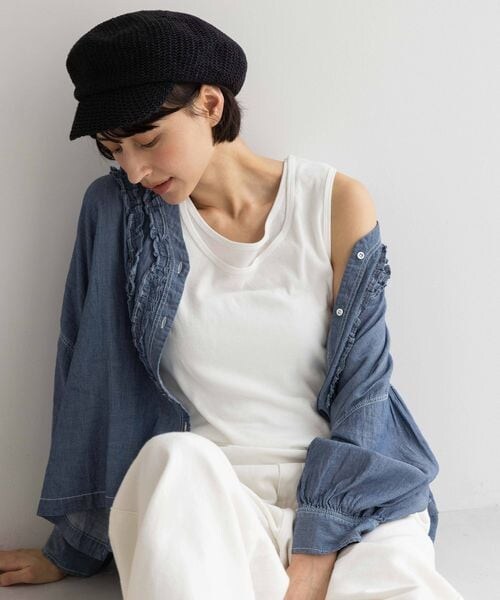 studio CLIP（スタディオクリップ）の「《先行予約/natural by clip》コットンレイヤードタンクSET（その他・オフホワイト11/スモーク16/ブラック19/サックス85・F）」の9枚目の写真