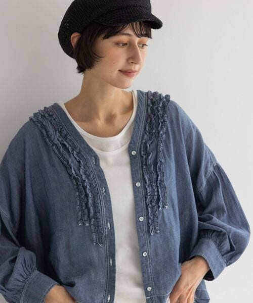 studio CLIP（スタディオクリップ）の「《先行予約/natural by clip》コットンレイヤードタンクSET（その他・オフホワイト11/スモーク16/ブラック19/サックス85・F）」の8枚目の写真