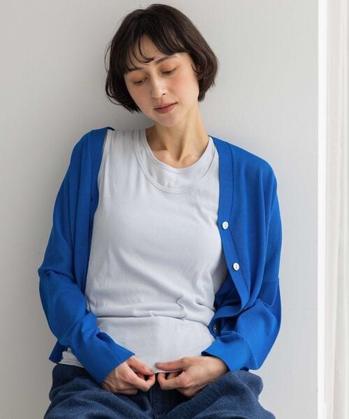 studio CLIP（スタディオクリップ）の「《先行予約/natural by clip》コットンレイヤードタンクSET（その他・オフホワイト11/スモーク16/ブラック19/サックス85・F）」の20枚目の写真