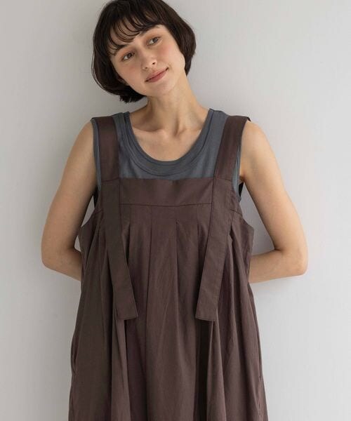 studio CLIP（スタディオクリップ）の「《先行予約/natural by clip》コットンレイヤードタンクSET（その他・オフホワイト11/スモーク16/ブラック19/サックス85・F）」の5枚目の写真