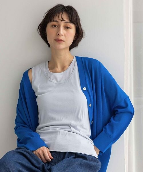 studio CLIP（スタディオクリップ）の「《先行予約/natural by clip》コットンレイヤードタンクSET（その他・オフホワイト11/スモーク16/ブラック19/サックス85・F）」の2枚目の写真