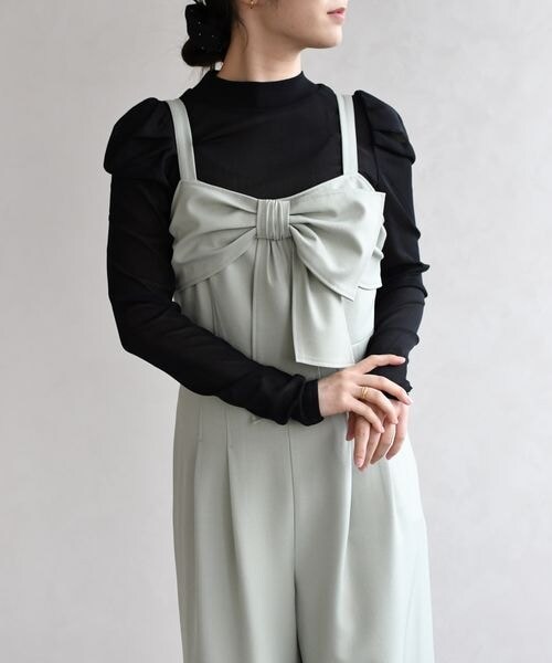 ORiental TRaffic（オリエンタルトラフィック）の「リボンモチーフコンビネゾン/TT627402（その他・レディース・ブラック20/グリーン44/グレージュ74・S/M）」の5枚目の写真