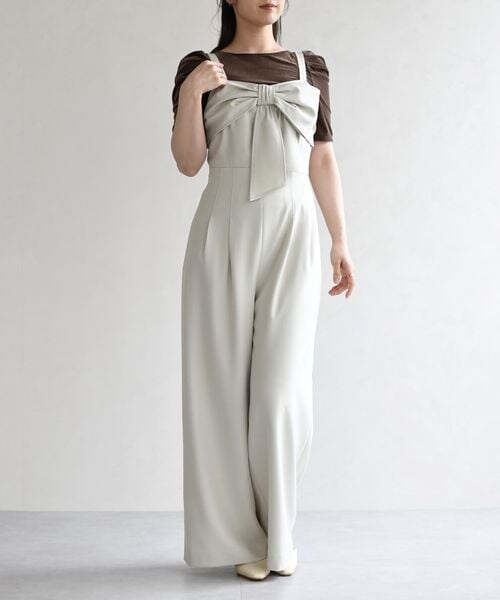 ORiental TRaffic（オリエンタルトラフィック）の「リボンモチーフコンビネゾン/TT627402（その他・レディース・ブラック20/グリーン44/グレージュ74・S/M）」の3枚目の写真