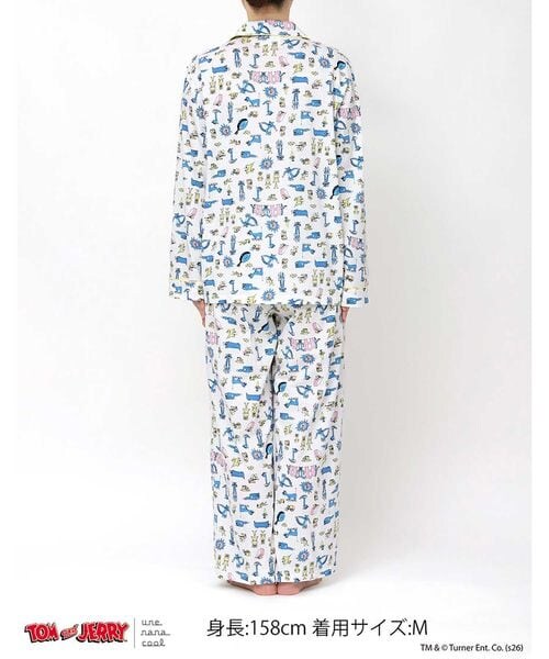 une nana cool（ウンナナクール）の「トムとジェリー × une nana cool長袖開襟パジャマ（その他・レディース・IV_アイボリー/SX_サックス・M/L）」の10枚目の写真