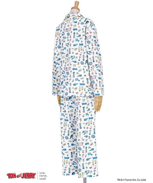 une nana cool（ウンナナクール）の「トムとジェリー × une nana cool長袖開襟パジャマ（その他・レディース・IV_アイボリー/SX_サックス・M/L）」の12枚目の写真