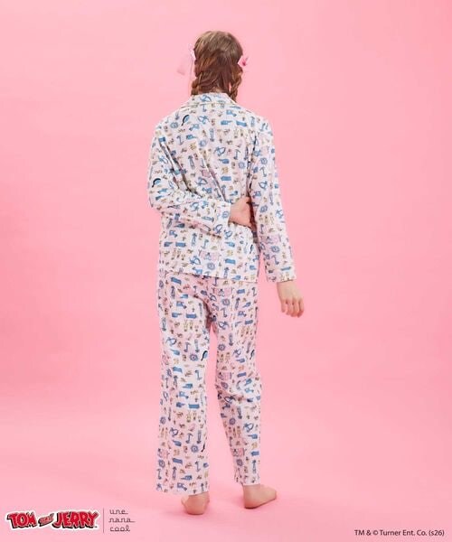 une nana cool（ウンナナクール）の「トムとジェリー × une nana cool長袖開襟パジャマ（その他・レディース・IV_アイボリー/SX_サックス・M/L）」の7枚目の写真