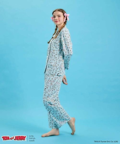 une nana cool（ウンナナクール）の「トムとジェリー × une nana cool長袖開襟パジャマ（その他・レディース・IV_アイボリー/SX_サックス・M/L）」の18枚目の写真