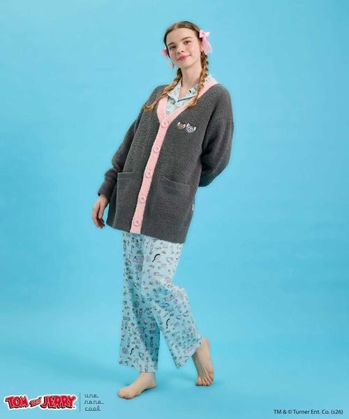 une nana cool（ウンナナクール）の「トムとジェリー × une nana cool ユニセックスカーディガン（その他・レディース・GY_ダークグレー/BE_ベージュ・S-L）」の5枚目の写真