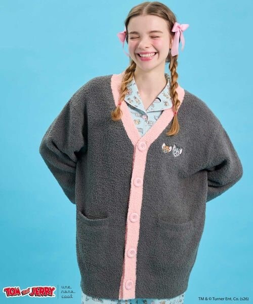 une nana cool（ウンナナクール）の「トムとジェリー × une nana cool ユニセックスカーディガン（その他・レディース・GY_ダークグレー/BE_ベージュ・S-L）」の4枚目の写真