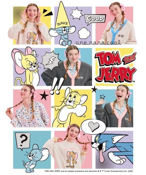 une nana cool（ウンナナクール）の「トムとジェリー × une nana cool ユニセックスカーディガン（その他・レディース・GY_ダークグレー/BE_ベージュ・S-L）」の3枚目の写真