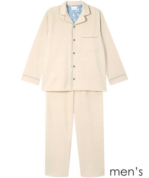 une nana cool(ウンナナクール)の「メンズ長袖開襟パジャマ MADE WITH LIBERTY FABRIC /LP8407(その他・レディース・WH_ホワイト/CR_クリーム/BL_ブラック/LG_ダークグレー/OR_オレンジ/BE_ベージュ/OC_ブラウン/ME_グリーン/SX_サックスブルー/BU_ブルー・M/L)」の2枚目の写真