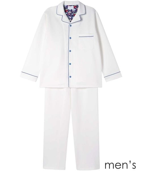 une nana cool(ウンナナクール)の「メンズ長袖開襟パジャマ MADE WITH LIBERTY FABRIC /LP8407(その他・レディース・WH_ホワイト/CR_クリーム/BL_ブラック/LG_ダークグレー/OR_オレンジ/BE_ベージュ/OC_ブラウン/ME_グリーン/SX_サックスブルー/BU_ブルー・M/L)」の1枚目の写真